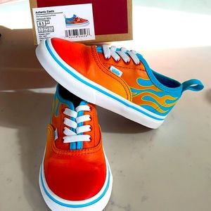 Lightly used kids Hot Flames Vans Size 8.5